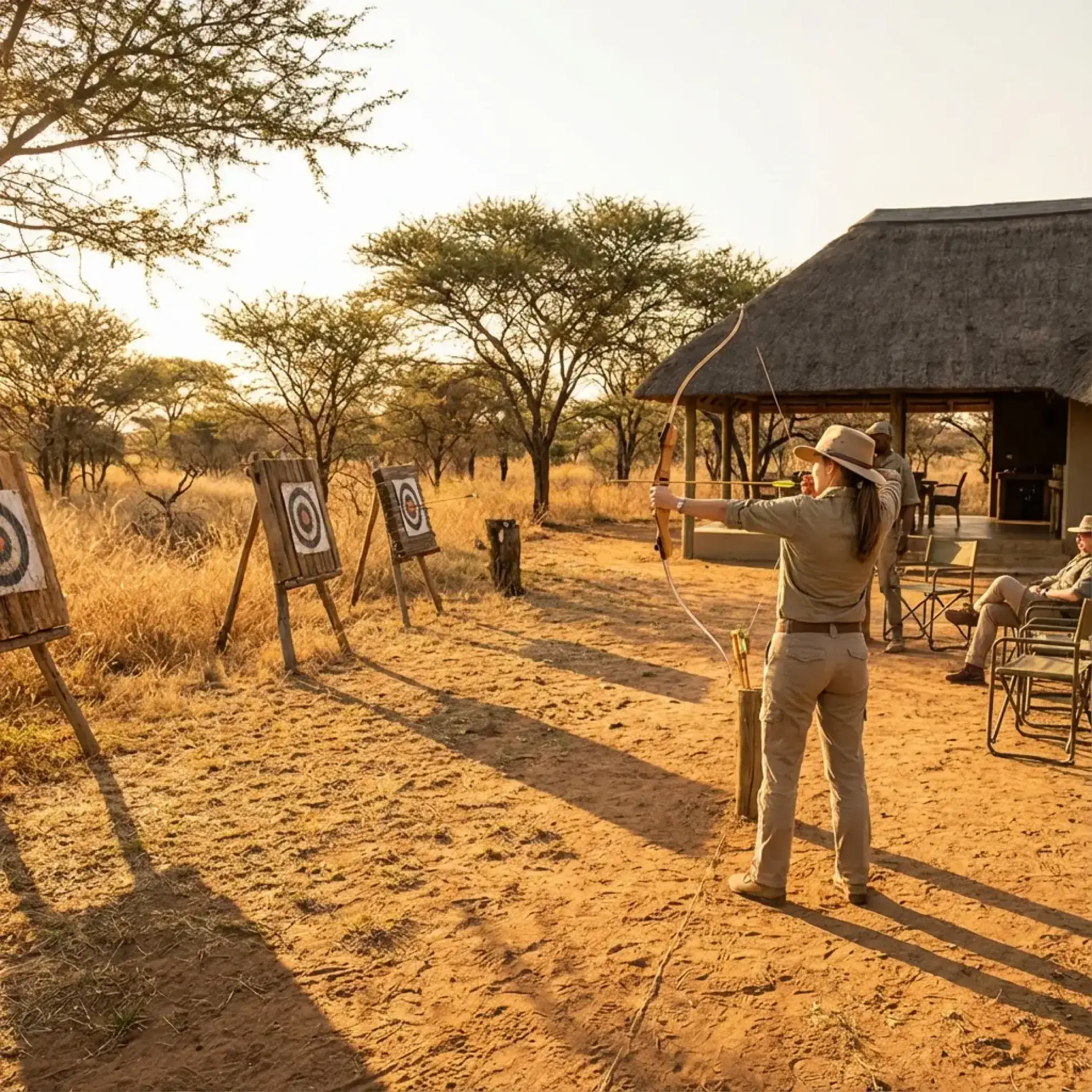 Bow & Arrow outdoor activity at Rocking Giraffe Bush Lodge