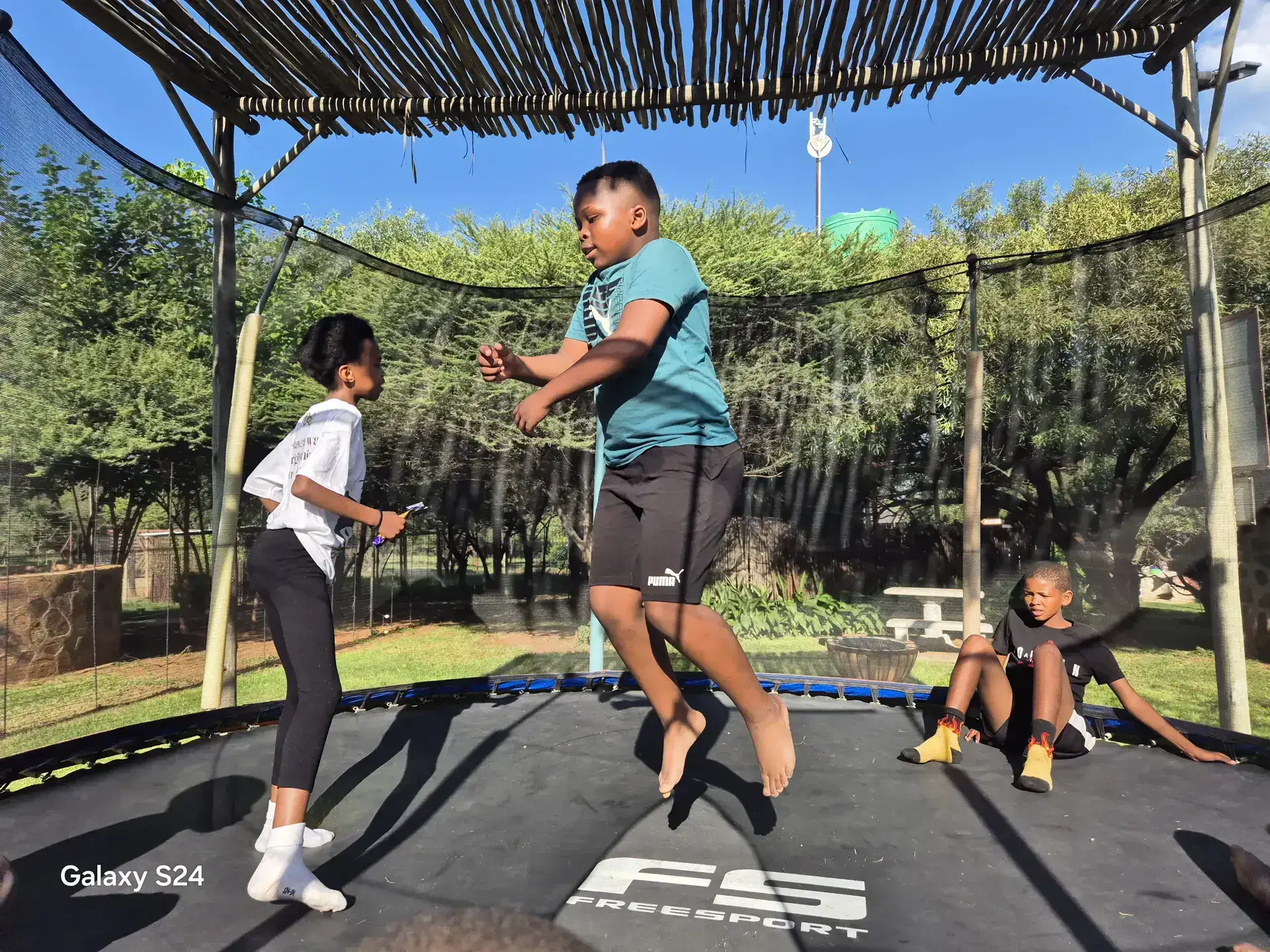Trampoline outdoor activity at Rocking Giraffe Bush Lodge