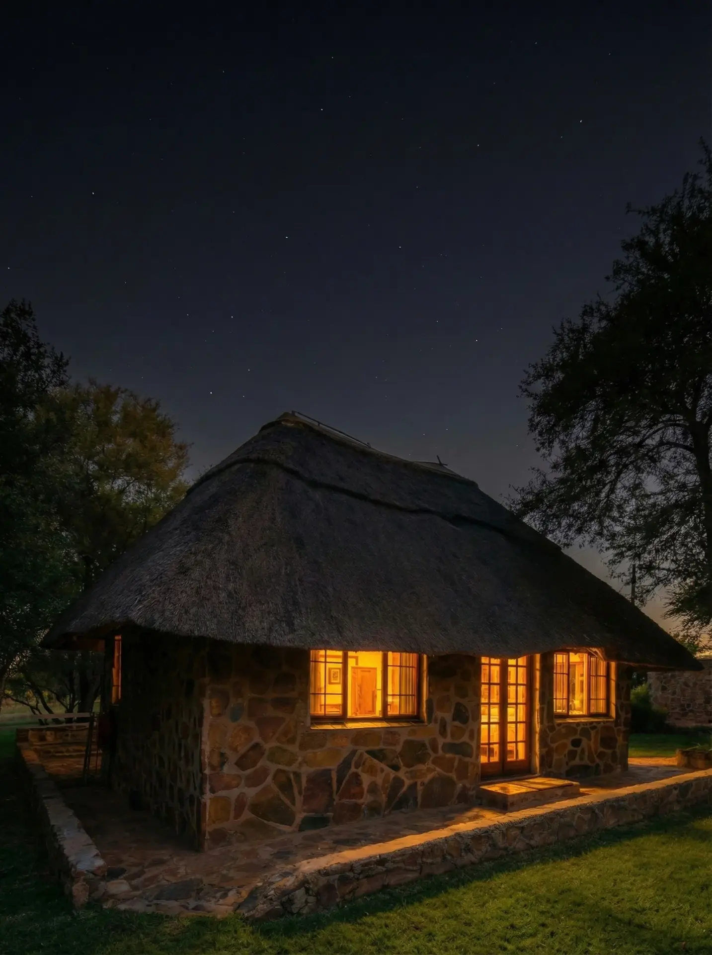 Self-catering luxury safari chalet interior at Rocking Giraffe Bush Lodge, Groot Marico